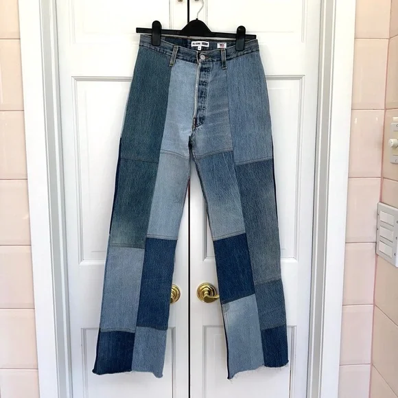 Re/Done Patchwork Amina Jeans in Indigo